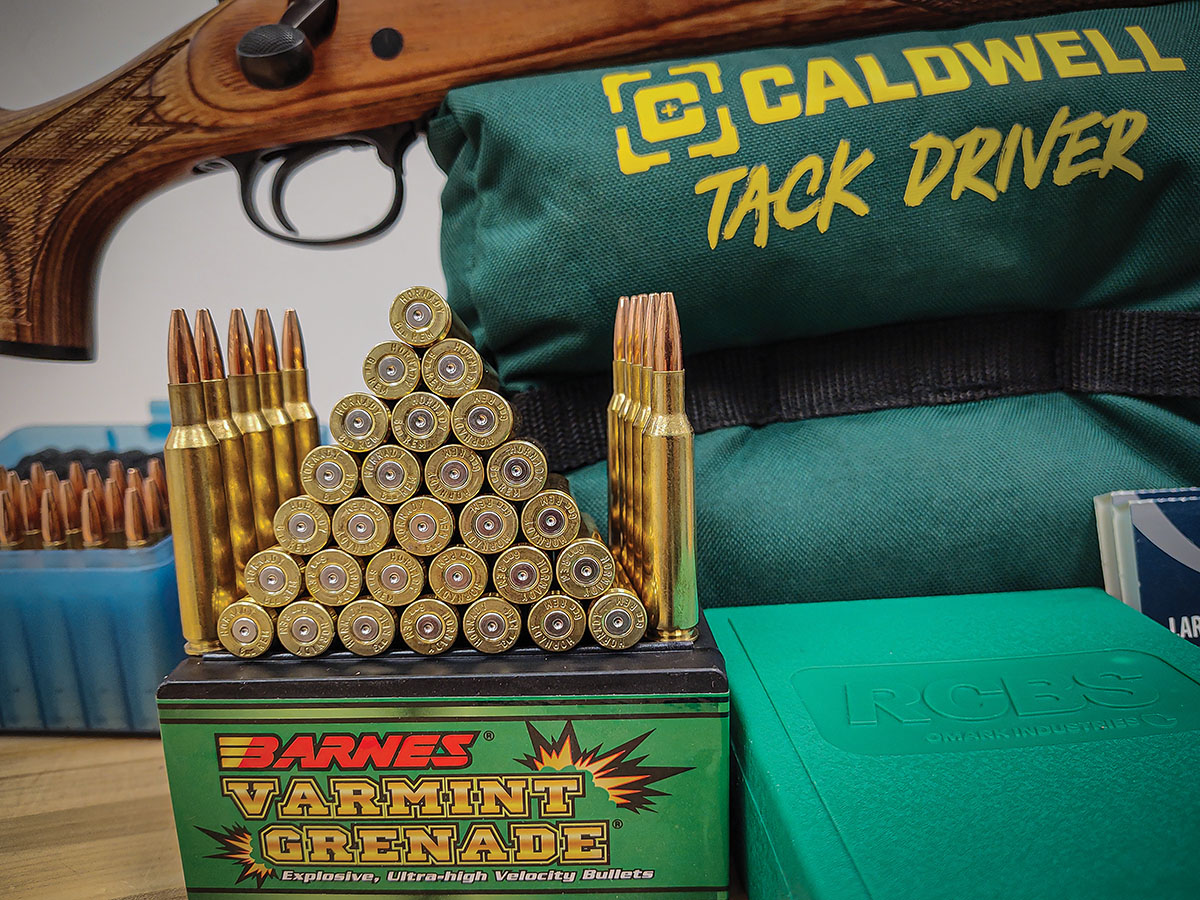 A favorite bullet for coyote-sized and smaller varmints is the 62-grain Barnes Varmint  Grenade for its exceptional terminal performance and  explosive expansion.